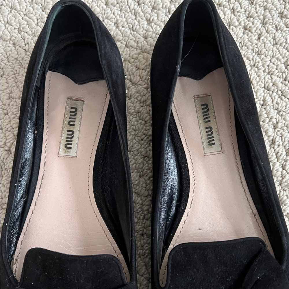 Miu Miu Velvet Bow Flats - Picture 5 of 6